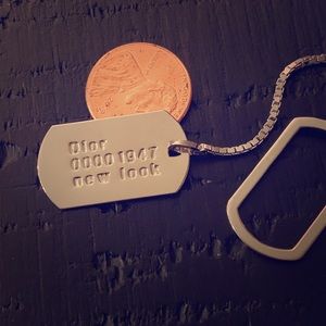 Dior dog tag necklace